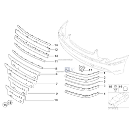 List. zderz. lakierowana przednia prawa - 51110136461