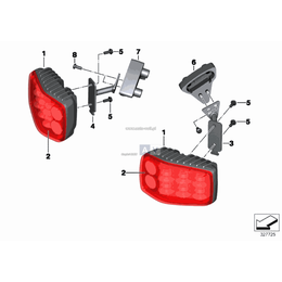 Uchwyt koguta LED, lewy - 63178527973