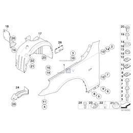 Osłona wnęki koła, przednia prawa - 51717896840