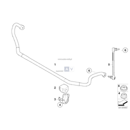 Stabilizator przedni z pod. gumow. - 31356796304