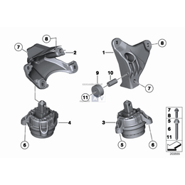 Poduszka gumowa lewa - 22116775917