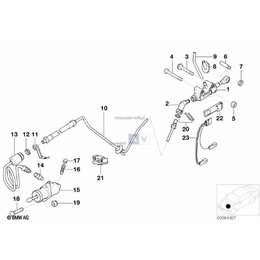 Uchwyt mocowanie przewodu sprzęgła BMW E38 E39 E53 X5 - 21521164303