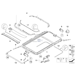 Punkt obrotowy owiewki szyberdachu BMW E70 E70N X5 - 54107254939