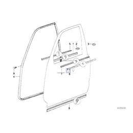 Uszczelka zewn. szyby drzwi, prawa - 51211928260