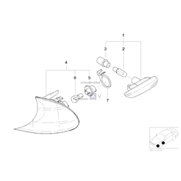 Uchwyt lampy kierunkowskazu, prawy - 63136924542