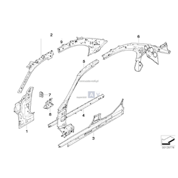 Mocowanie rury nośnej, prawe - 41137111814