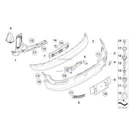 Obudowa zderzaka tylnego gruntowana - 51122757758