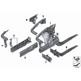 Połączenie wnęki koła/progu prawego - 41007284300