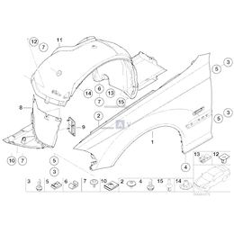 Osłona wnęki koła, przednia prawa - 51718224996