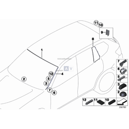 Zaczep listwy szyby przód dolny lewy BMW F25 X3 18 20 28 30 35 - 51317306205