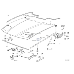 Zawias pokrywy silnika, lewy - 41618108393