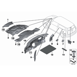 Izolacja dźwiękowa drzwi tylnych praw. - 51487318299