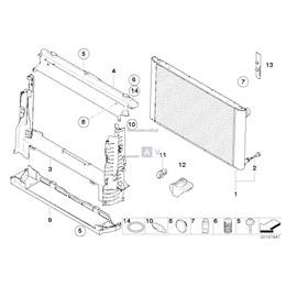 Uchwyt chłodnicy, dolny - 17117542517