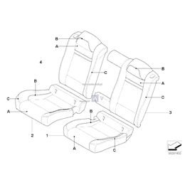 Poszycie oparcia, tył, prawe, skóra - 52207974949