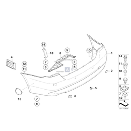 Obudowa zderzaka tylnego gruntowana - 51127178193
