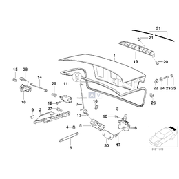 Zamek klapy tył bagażnika BMW E36 sedan 318i 320i 323i 325i 328i M3 - 51248209730
