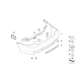 Obudowa zderzaka tylnego gruntowana - 51128046675