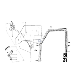 Siłownik szyby przedni prawy - 51321800294