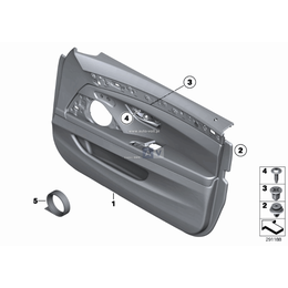 Tapicerka drzwi przednich, skóra, prawa - 51417273358