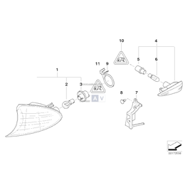 Uchwyt lampy kierunkowskazu, lewy - 63136938621