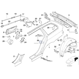 Sprężyna klapki wlewu paliwa BMW E21 E12 E23 E24 E28 E31 E32 E34 E38 E39 E53 - 51171969235