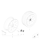 Koło alumin. 46 16/45 - Oryginał BMW - 36111094498