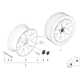 Koło alumin. 46 16/45 - Oryginał BMW - 36111094498