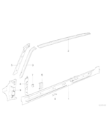 Łącznik blaszany dachu, środkowy lewy - 41211820443