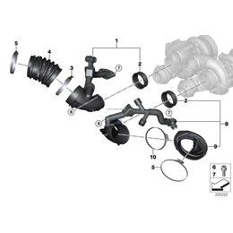 Przewód powietrza odma cyl 1-4 BMW E70 E71 X5 X6 M - 13717848151