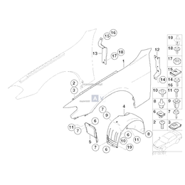 Osłona wnęki koła, przednia prawa - 51717177440