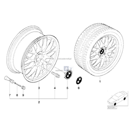 Koło alumin. E46 - Oryginał BMW - 36111095058
