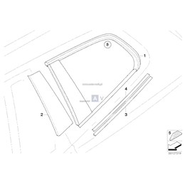 Osłona bocznej szyby kolumny C, prawa - 51373427672