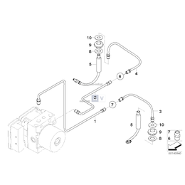 Przewód rurowy sztywny tył prawy BMW E60 E63 E64 520 523 525 528 530 535 540 550 M5 635 - 34326772502