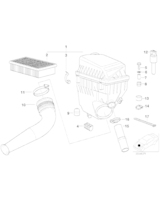 Filtr powietrza kpl., lewy (z cykl.) - 13711745717