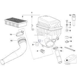 Filtr powietrza kpl., lewy (z cykl.) - 13711745717