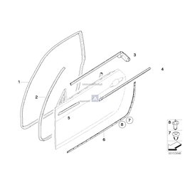 Uszczelka drzwi prawych - 51767162404