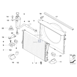 Osłona wentylatora chłodnicy BMW E31 840i E39 535i 540i E38 730i 735i 740i 750i - 17101440252