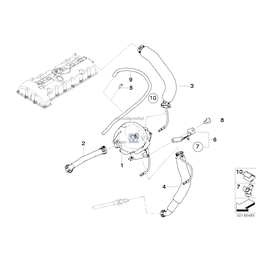 Przewód odpowietrzający odmy BMW E60 E65 E87 E90 E91 323 523 525 530 325 330 N52 130 - 11617522933