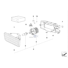 Klosz lampy przeciwmgłowej żółty prawy - 63171387444