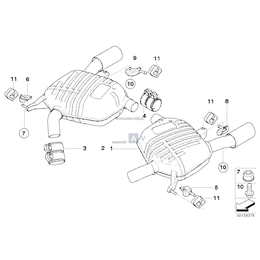 Rear silencer, right - 18307647067