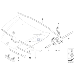 Uszczelka pokrywy silnika maski przednia BMW E90 E91 E92 E93 316 318 320 323 328 325 330 335 M3 - 51767143757