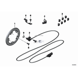 Pierścień czujnika ABS przedni - 34518526572