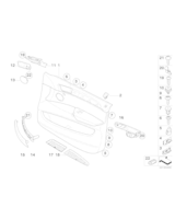 Tapicerka drzwi przednich, skóra, prawa - 51417244380