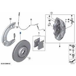 Tarcza hamulcowa przód prawa BMW G02 G05 G06 G07 G11N G12 G14 G15 G16 - 34106887398