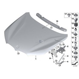 Siłownik pneumatyczny pokrywy maski przód BMW F48 F48N X1 - 51237329410
