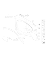 Osłona tylna, lewa, tylko w połączeniu z - 51437271117