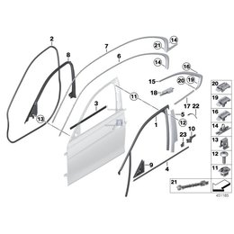 Zaczep listwy ozdobnej bocznej ramy BMW E90 E91 F30 F31 - 51137117240