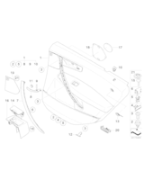 Tapicerka drzwi tylnych, materiał,prawa - 51423451340