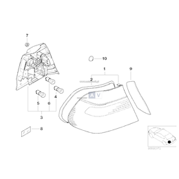 Wspornik żarówek prawy, białe kierunk. - 63218383828