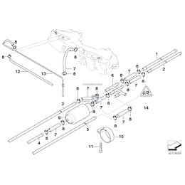Przewód powrotny paliwa przedni BMW E39 525d 530d - 16121184777